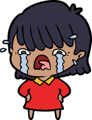 cartoon girl crying