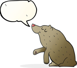 freehand drawn speech bubble cartoon bear