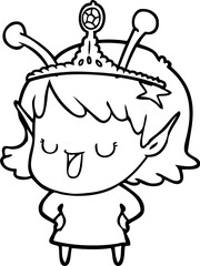 happy alien princess cartoon