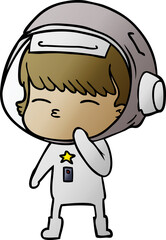 cartoon curious astronaut
