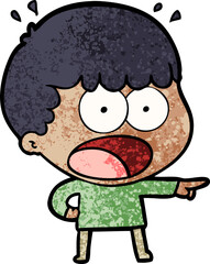 cartoon shocked man pointing