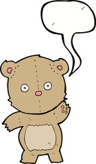 cartoon teddy bear with speech bubble