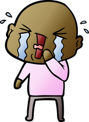 cartoon crying bald man