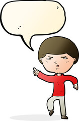 cartoon annoyed man with speech bubble