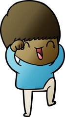 happy cartoon boy