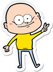 sticker of a cartoon bald man staring