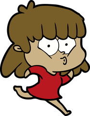 cartoon whistling girl