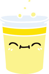 hand drawn quirky cartoon cup of lemonade