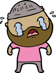 cartoon bearded man crying