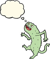 cartoon monster with thought bubble