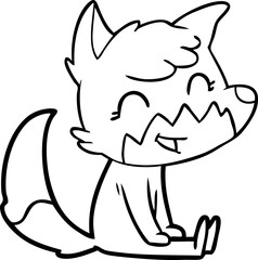 happy cartoon fox