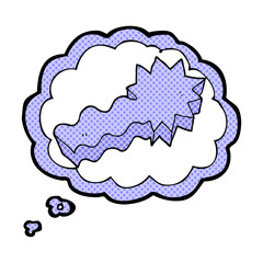 freehand drawn thought bubble cartoon shooting star