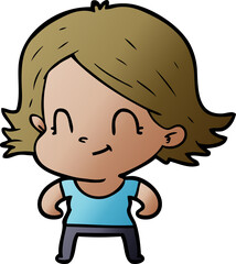 cartoon friendly girl