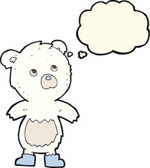 cartoon cute little bear with thought bubble