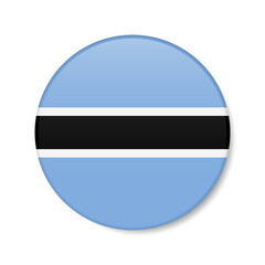 Botswana circle button icon. Republic of Botswana round badge flag. 3D realistic isolated vector illustration