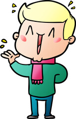 cartoon excited man