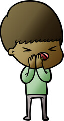 cartoon stressed man