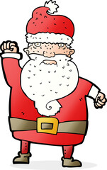 cartoon angry santa claus