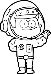 Fototapeta premium happy astronaut cartoon