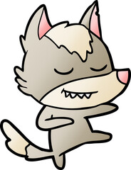 friendly cartoon wolf dancer