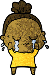 cartoon crying old lady