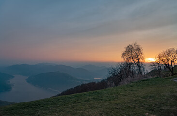 sunset in the mountains