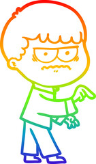 rainbow gradient line drawing of a cartoon illustration