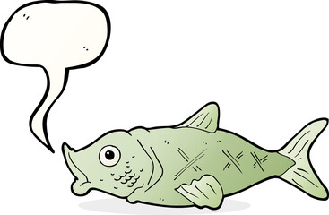 cartoon fish with speech bubble