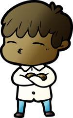cartoon curious boy