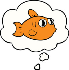 cartoon fish with thought bubble