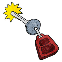 freehand textured cartoon key