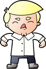 cartoon angry businessman