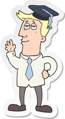sticker of a cartoon graduate