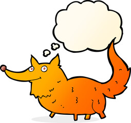 cartoon little dog with thought bubble