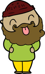 Obraz premium man with beard sticking out tongue