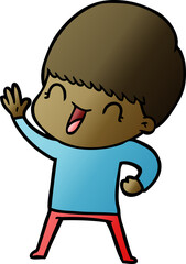 happy cartoon boy