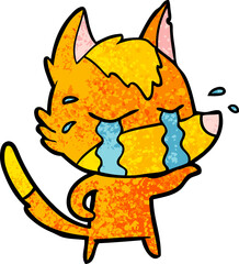 sad little fox cartoon character