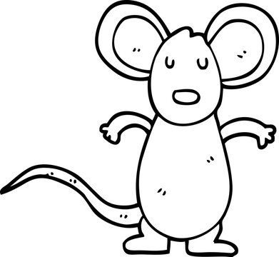 line drawing cartoon mouse rat