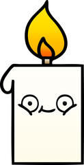 gradient shaded cartoon of a lit candle