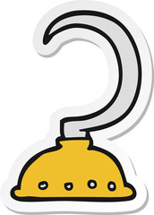 sticker of a cartoon pirate hook