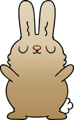 gradient shaded quirky cartoon rabbit