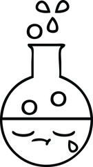 line drawing cartoon of a test tube