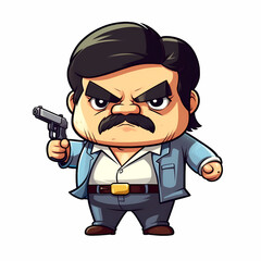 Fat Gangster Cartoon - 608235545