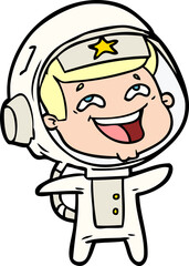 cartoon laughing astronaut