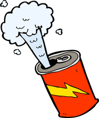 cartoon fizzing soda can