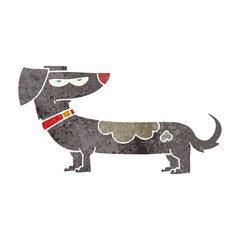 freehand retro cartoon annoyed dog