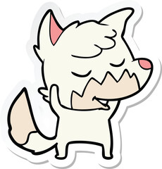 sticker of a friendly cartoon fox
