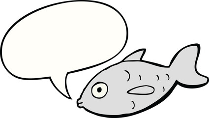 cartoon fish with speech bubble