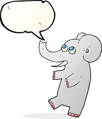 freehand drawn speech bubble cartoon cute elephant