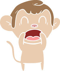 shouting flat color style cartoon monkey